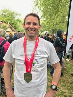 nigel Swepson ran thel London marathon for MSP
